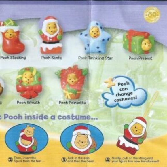 Winnie The Pooh Peek-a-Pooh Christmas #10  Pooh Present Tomy Yujin Disney - Picture 4 of 4